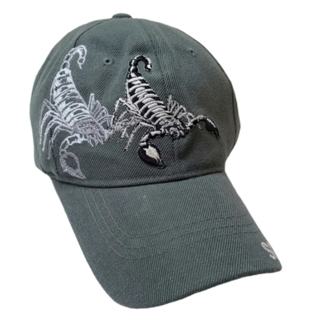 Blue Ocean Y2K Gray Scorpion Embroidered Baseball Cap Unisex